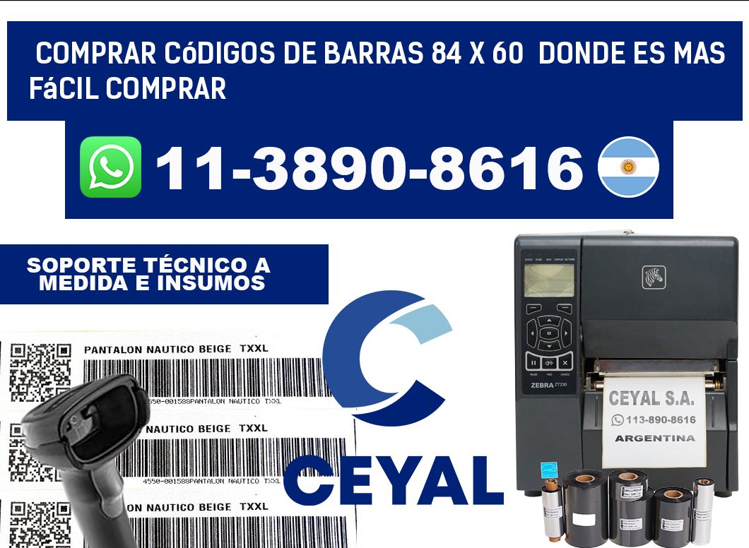 Comprar códigos de barras 84 x 60  Donde es mas fácil comprar