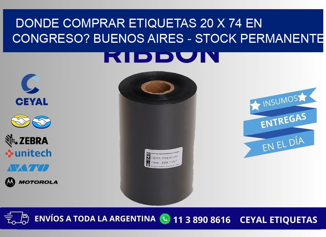 Donde Comprar etiquetas 20 x 74 en CONGRESO? Buenos Aires - Stock permanente