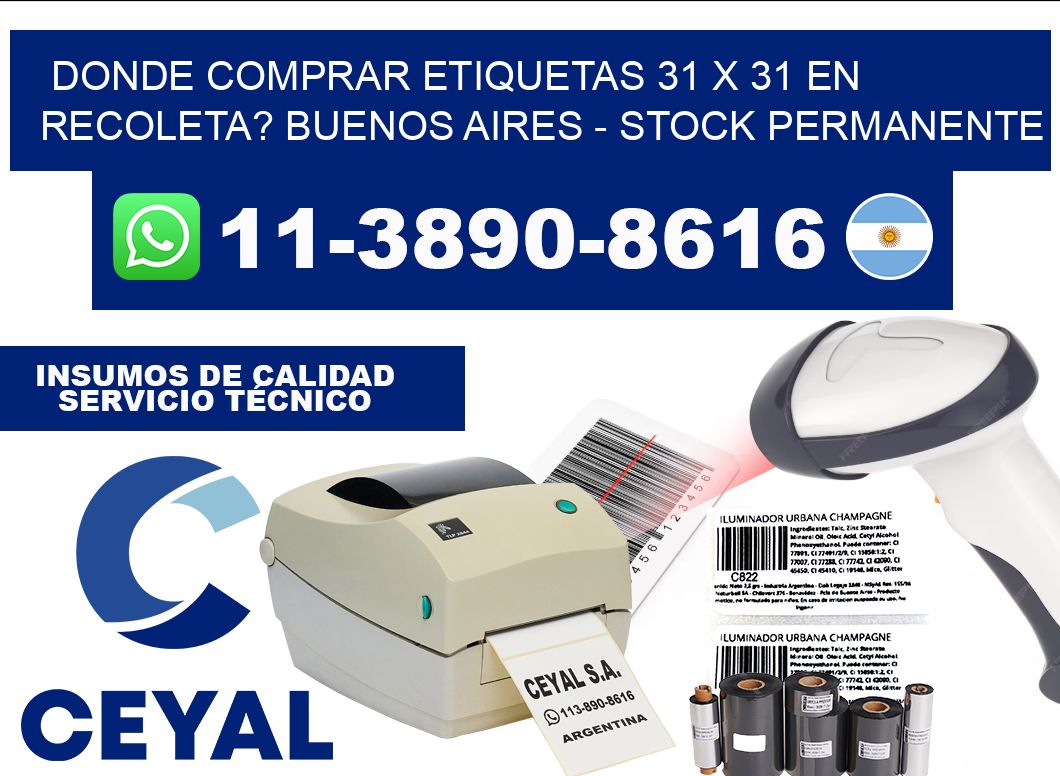Donde Comprar etiquetas 31 x 31 en RECOLETA? Buenos Aires - Stock permanente