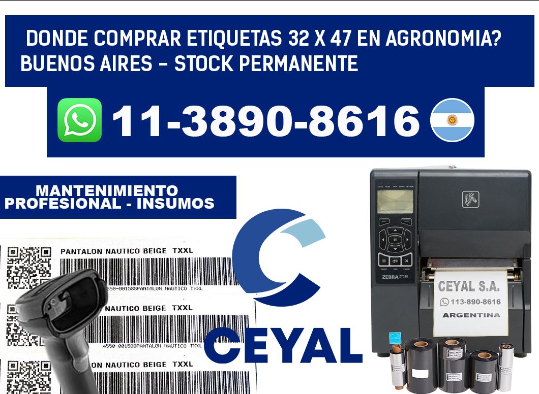 Donde Comprar etiquetas 32 x 47 en AGRONOMIA? Buenos Aires - Stock permanente