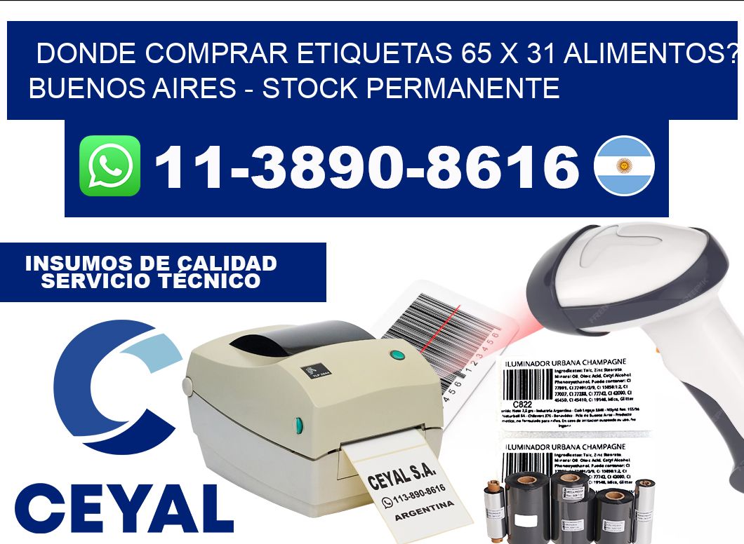Donde Comprar etiquetas 65 x 31 ALIMENTOS? Buenos Aires - Stock permanente