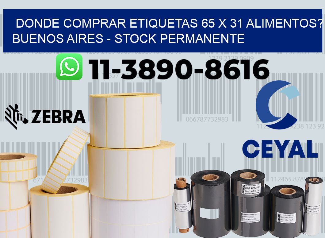 Donde Comprar etiquetas 65 x 31 ALIMENTOS? Buenos Aires - Stock permanente