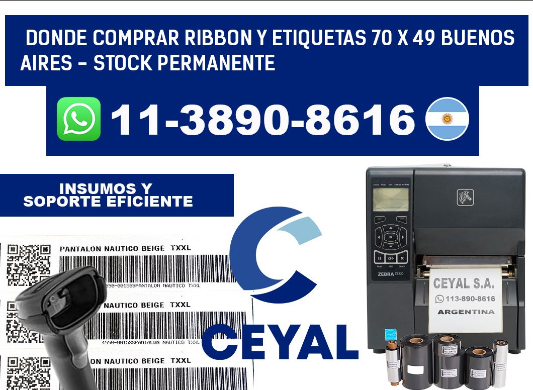 Donde Comprar ribbon y etiquetas 70 x 49 Buenos Aires - Stock permanente