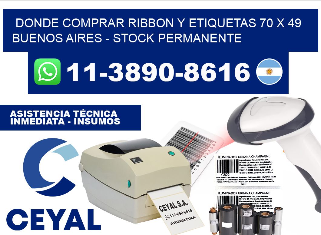 Donde Comprar ribbon y etiquetas 70 x 49 Buenos Aires - Stock permanente