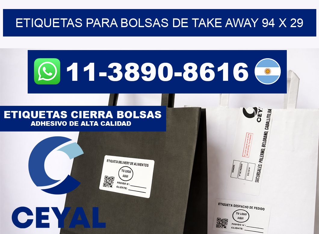 ETIQUETAS PARA BOLSAS DE TAKE AWAY 94 x 29