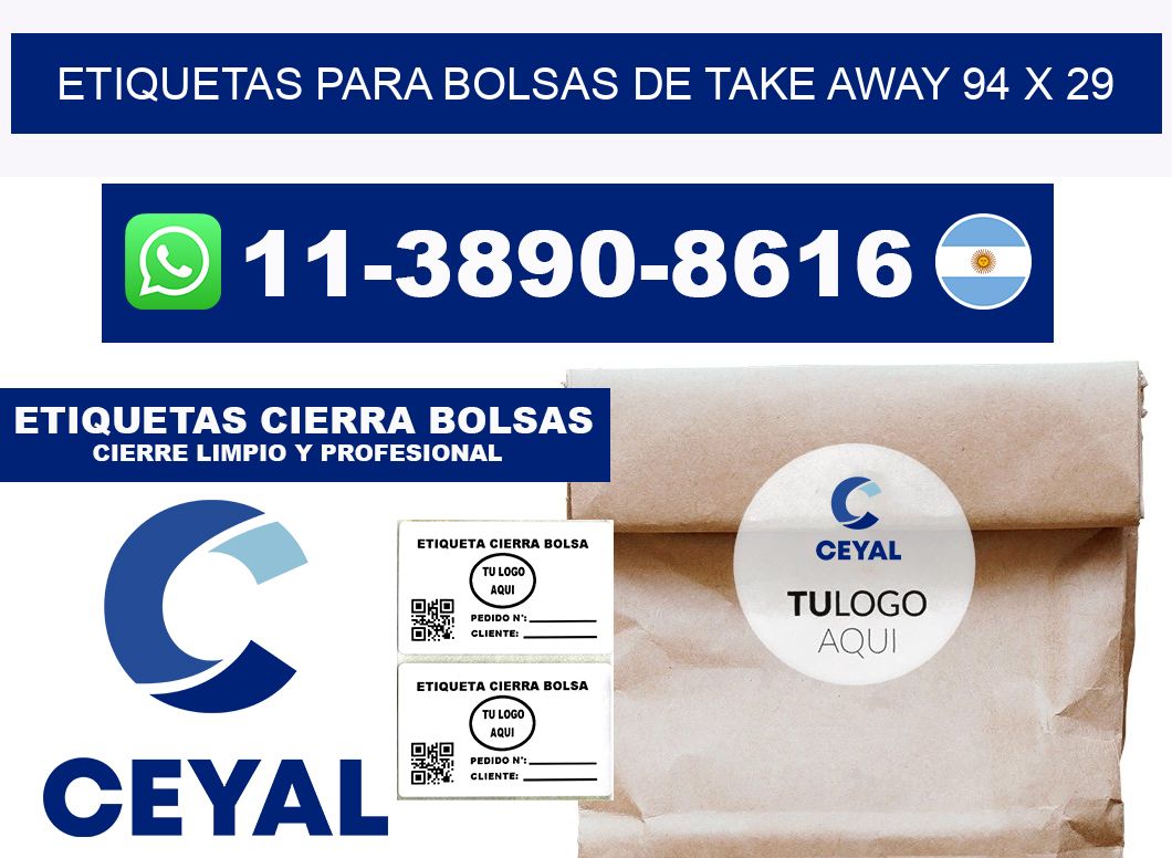 ETIQUETAS PARA BOLSAS DE TAKE AWAY 94 x 29