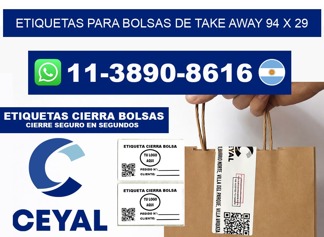 ETIQUETAS PARA BOLSAS DE TAKE AWAY 94 x 29