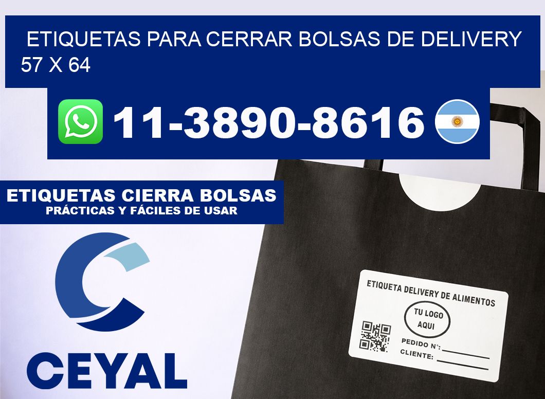 ETIQUETAS PARA CERRAR BOLSAS DE DELIVERY  57 x 64