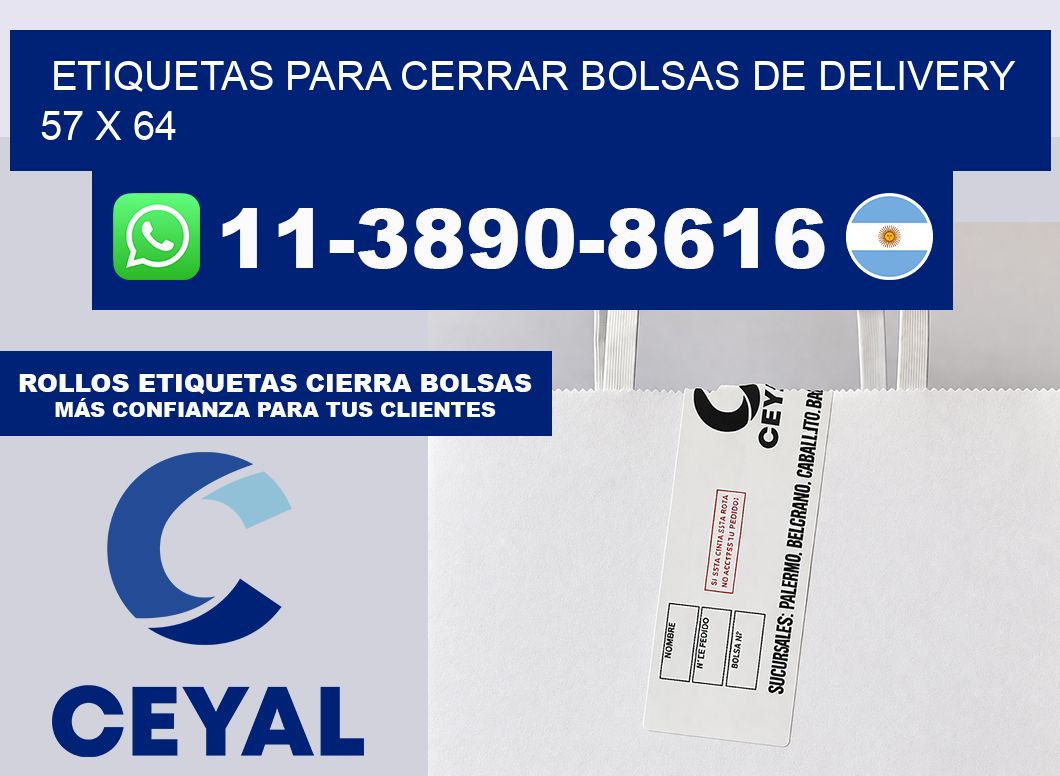ETIQUETAS PARA CERRAR BOLSAS DE DELIVERY  57 x 64