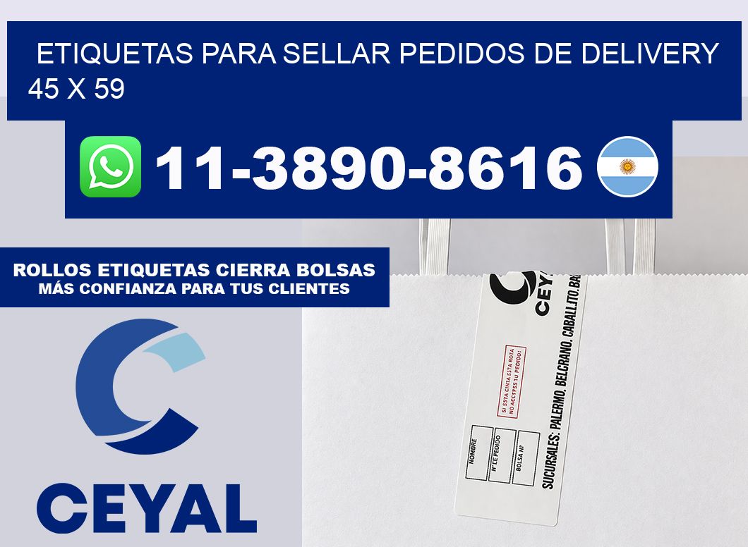 ETIQUETAS PARA SELLAR PEDIDOS DE DELIVERY 45 x 59