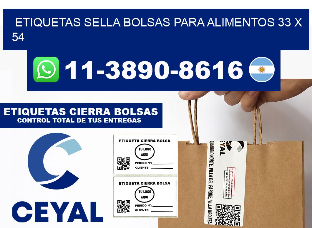 ETIQUETAS SELLA BOLSAS PARA ALIMENTOS 33 x 54