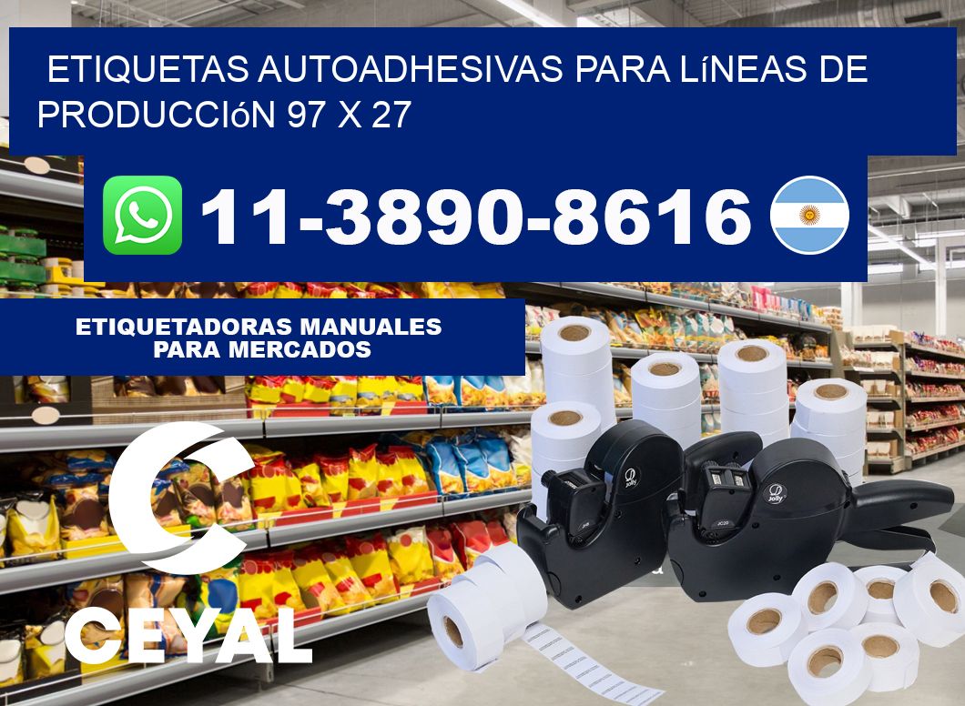 Etiquetas autoadhesivas para líneas de producción 97 x 27