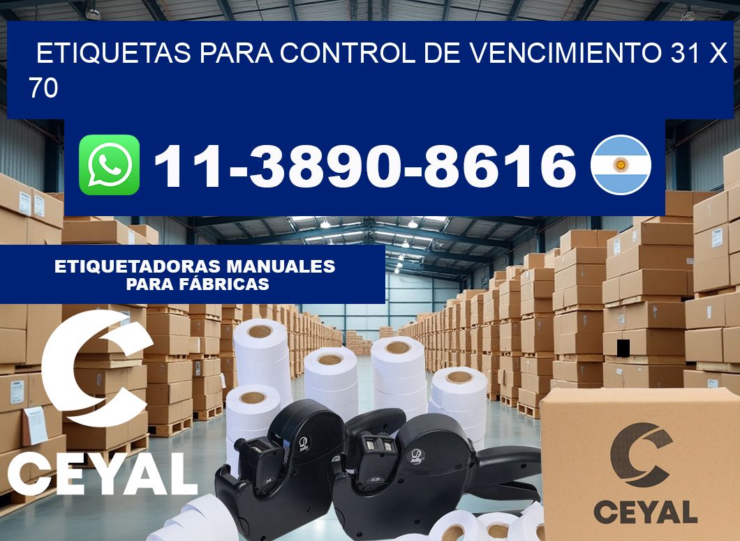 Etiquetas para control de vencimiento 31 x 70