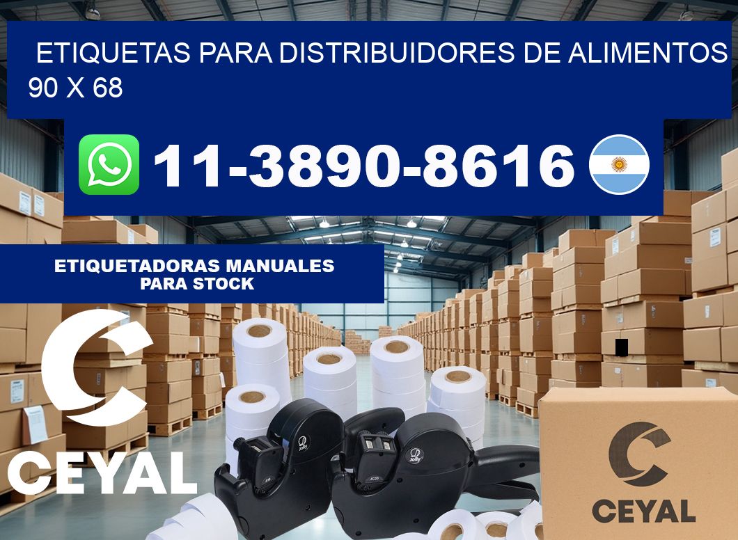 Etiquetas para distribuidores de alimentos 90 x 68