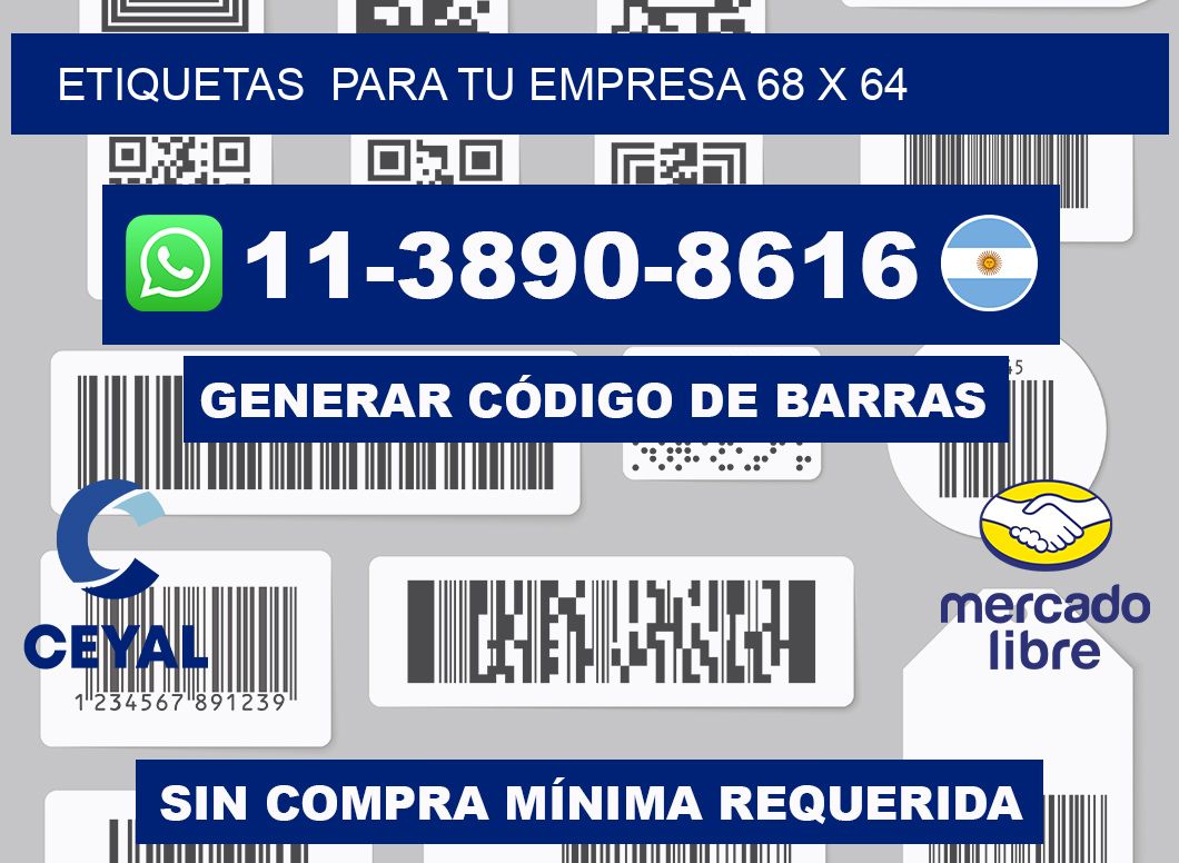 Etiquetas  para tu empresa 68 x 64