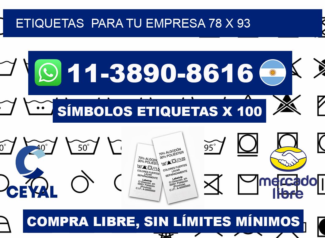 Etiquetas  para tu empresa 78 x 93