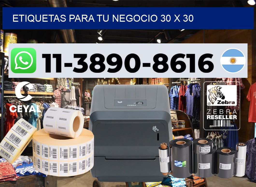 Etiquetas para tu negocio 30 x 30