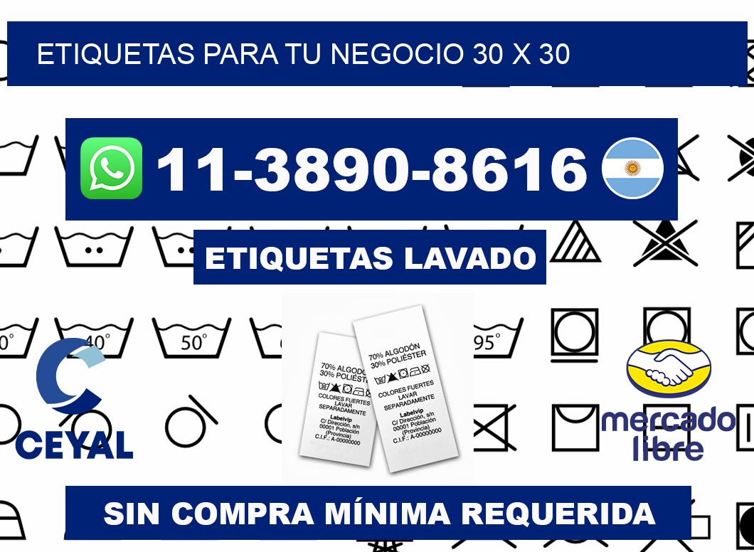 Etiquetas para tu negocio 30 x 30