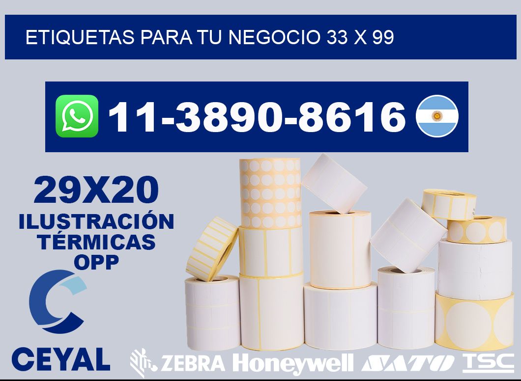 Etiquetas para tu negocio 33 x 99