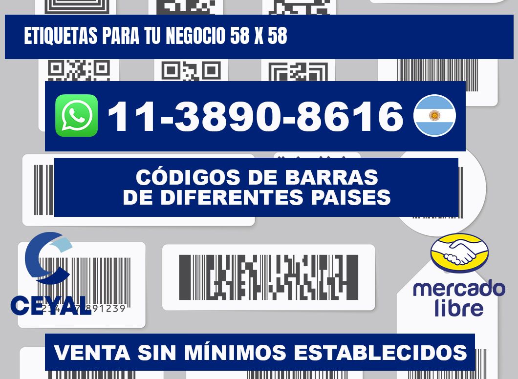Etiquetas para tu negocio 58 x 58