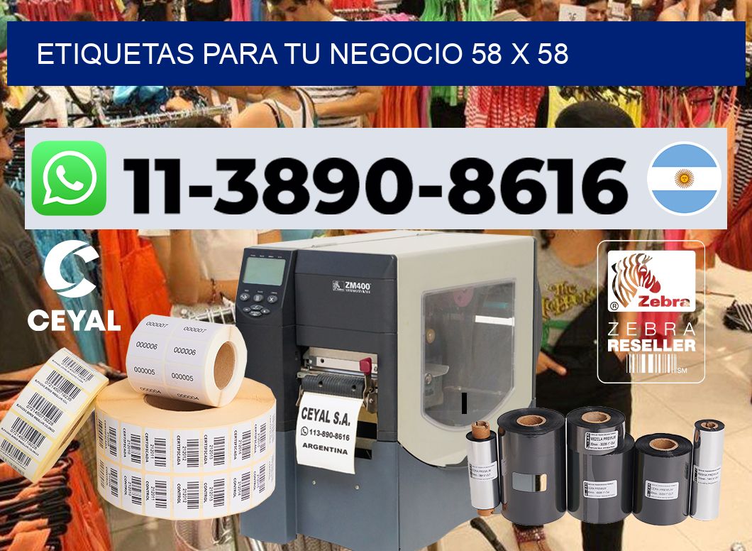 Etiquetas para tu negocio 58 x 58