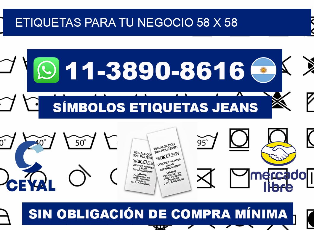 Etiquetas para tu negocio 58 x 58
