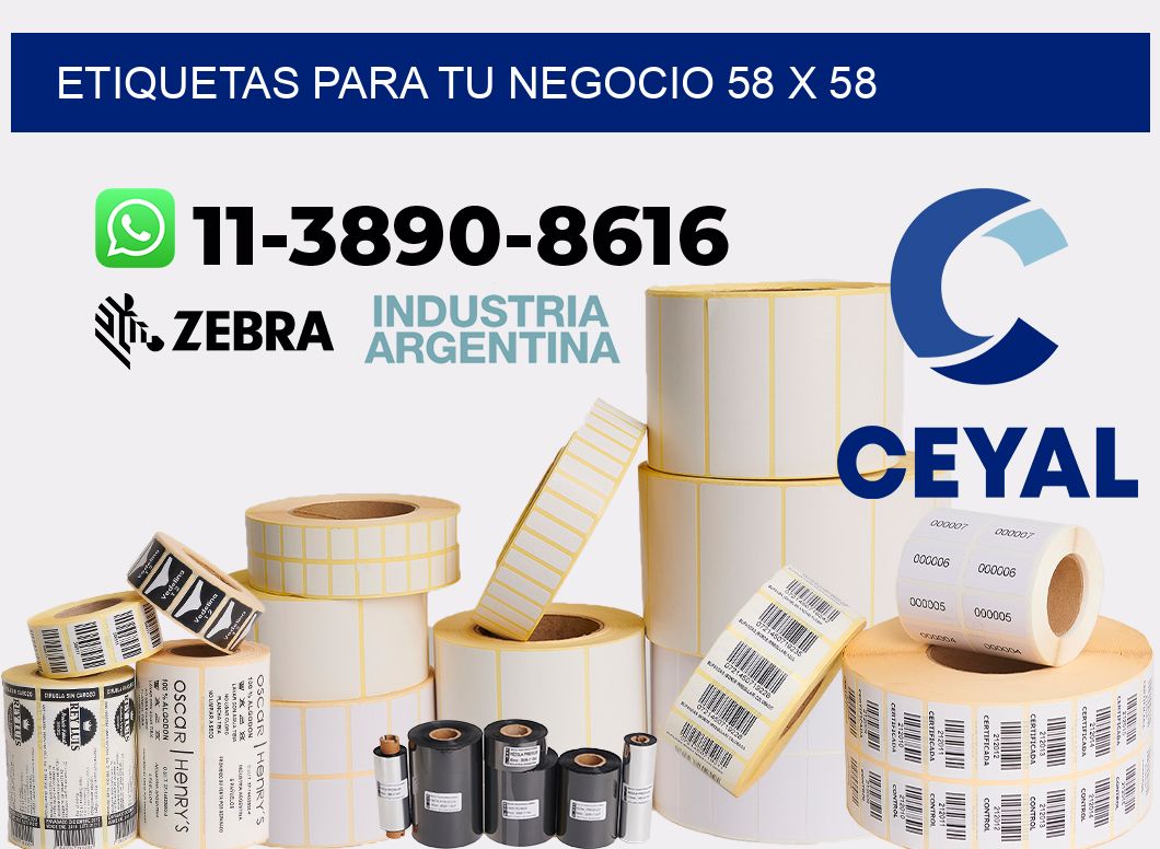 Etiquetas para tu negocio 58 x 58