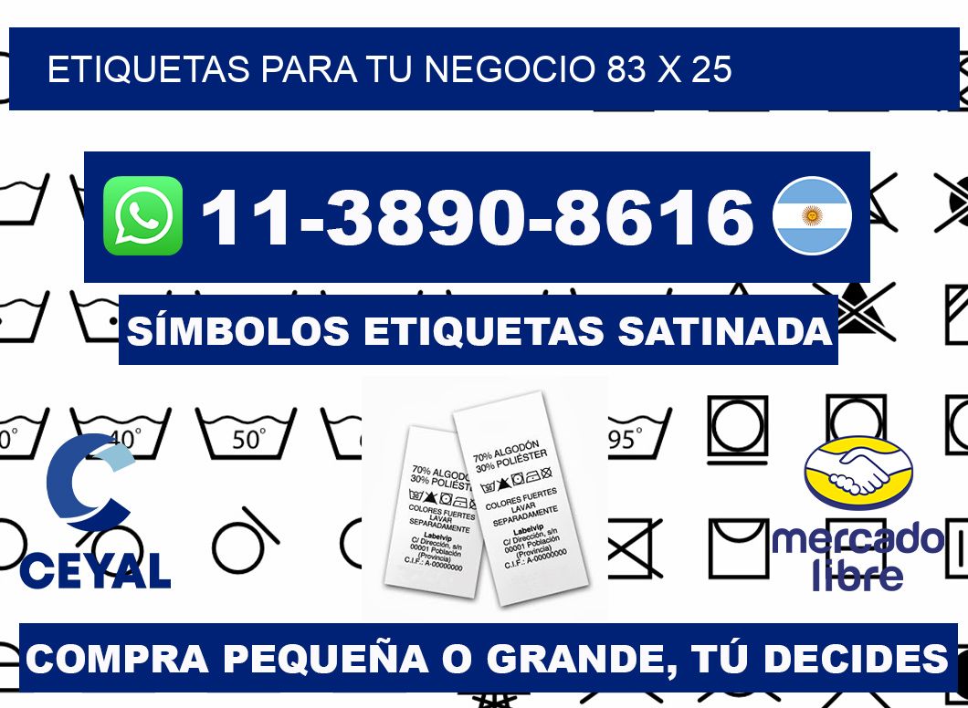 Etiquetas para tu negocio 83 x 25