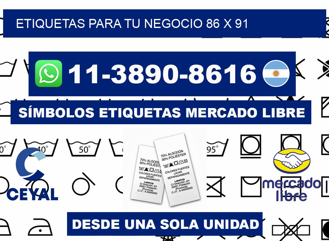 Etiquetas para tu negocio 86 x 91