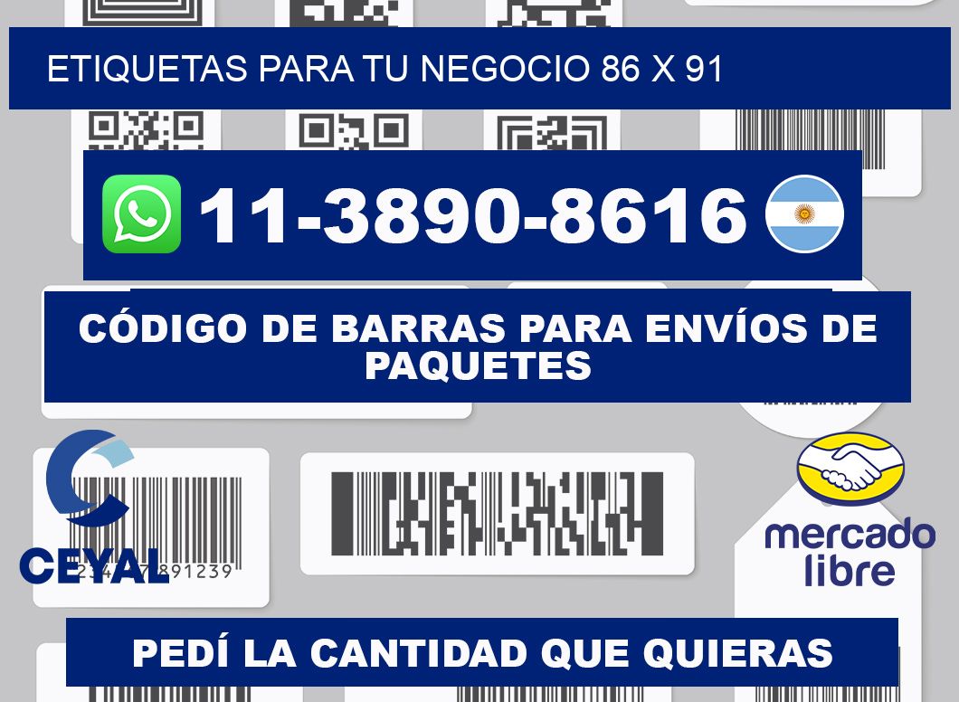 Etiquetas para tu negocio 86 x 91