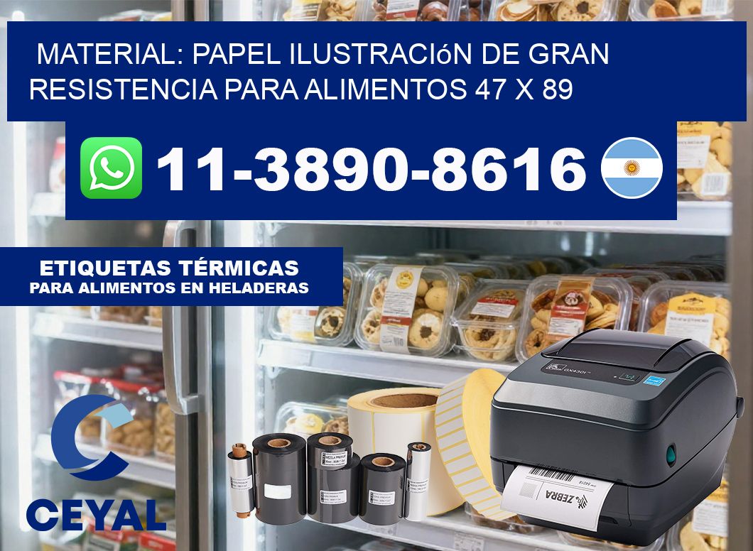 Material: papel ilustración de gran resistencia para alimentos 47 x 89