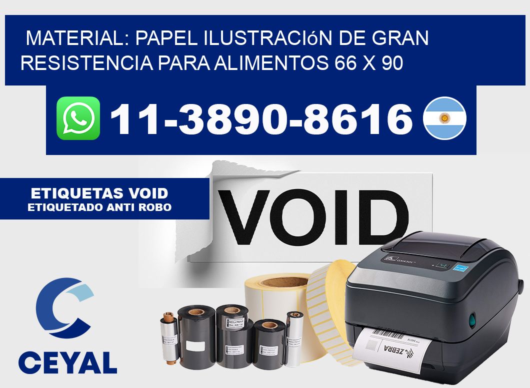 Material: papel ilustración de gran resistencia para alimentos 66 x 90