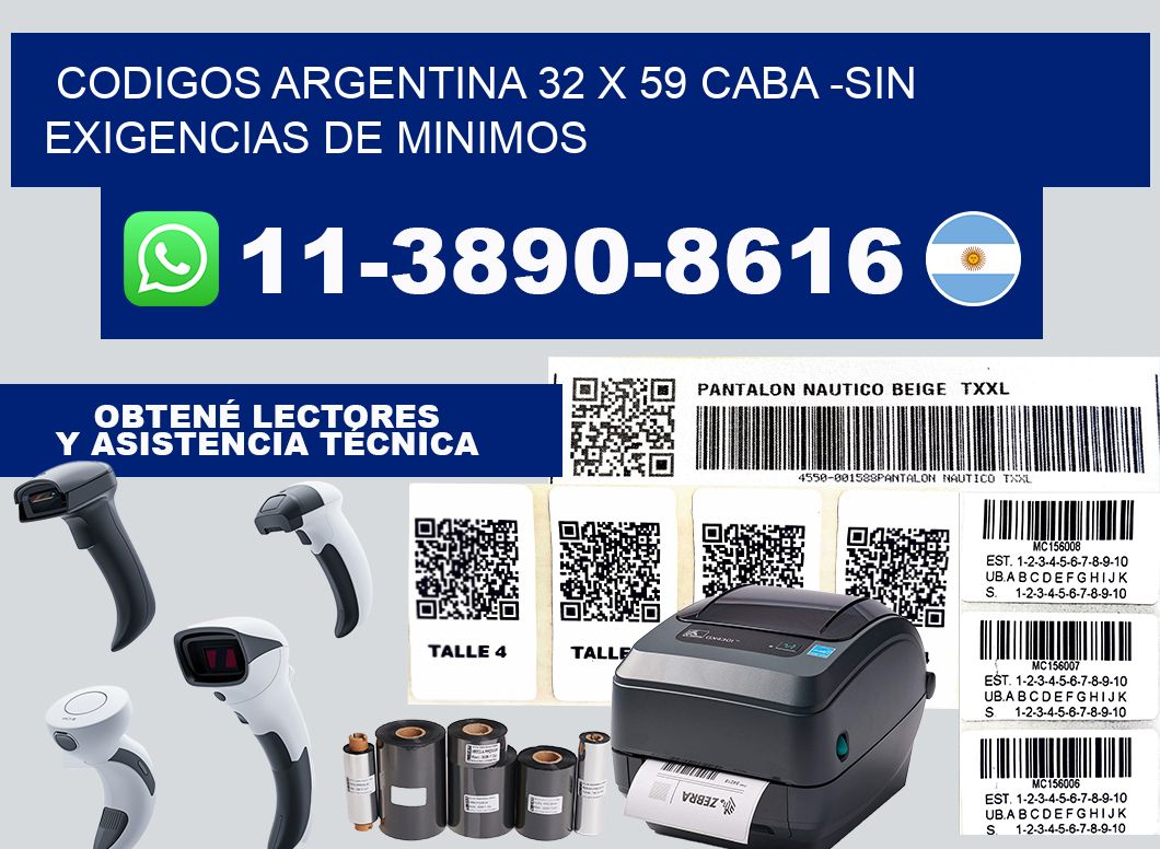 codigos Argentina 32 x 59 CABA -Sin exigencias de minimos