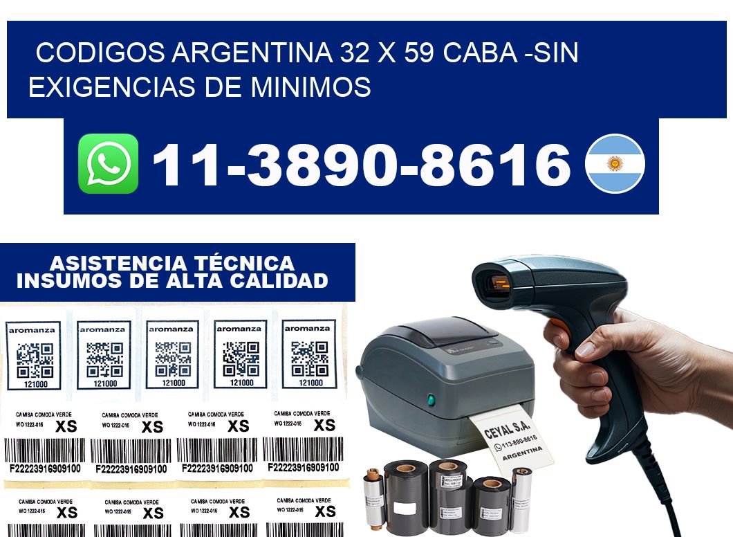 codigos Argentina 32 x 59 CABA -Sin exigencias de minimos