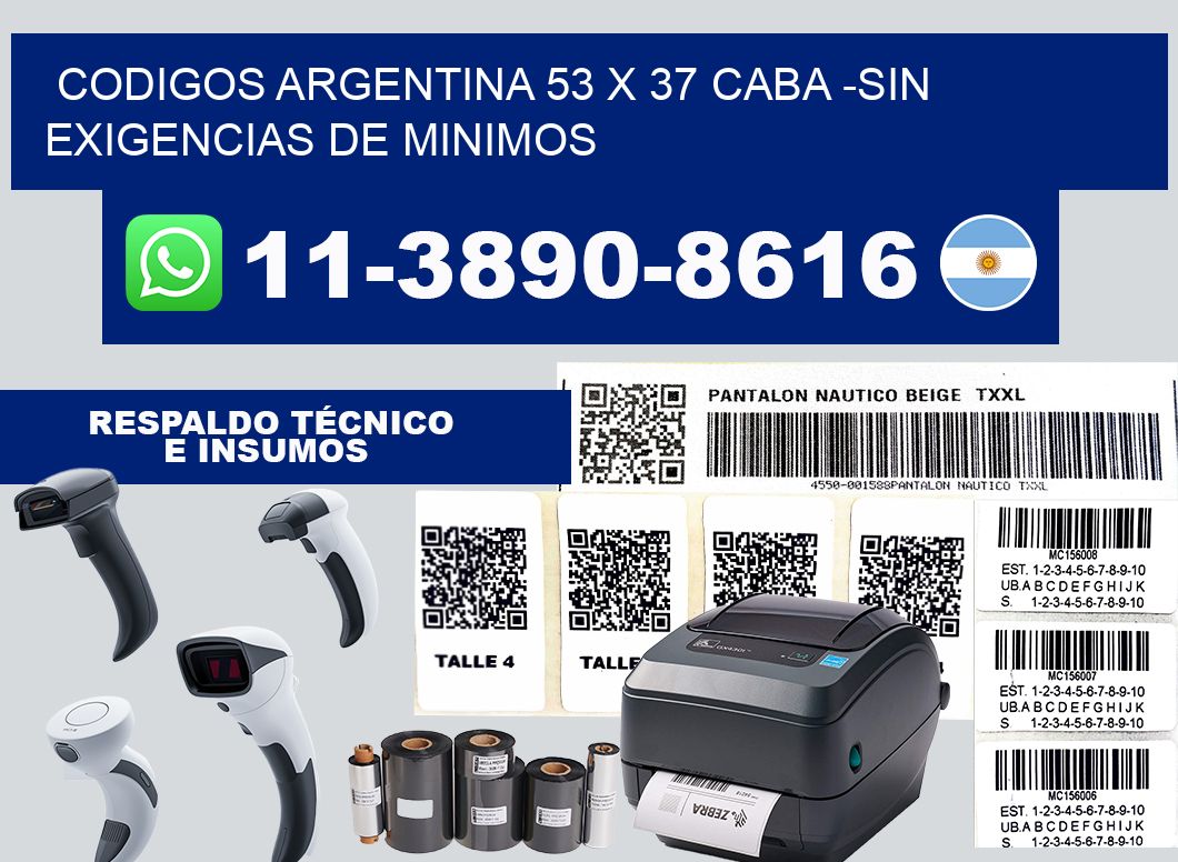 codigos Argentina 53 x 37 CABA -Sin exigencias de minimos