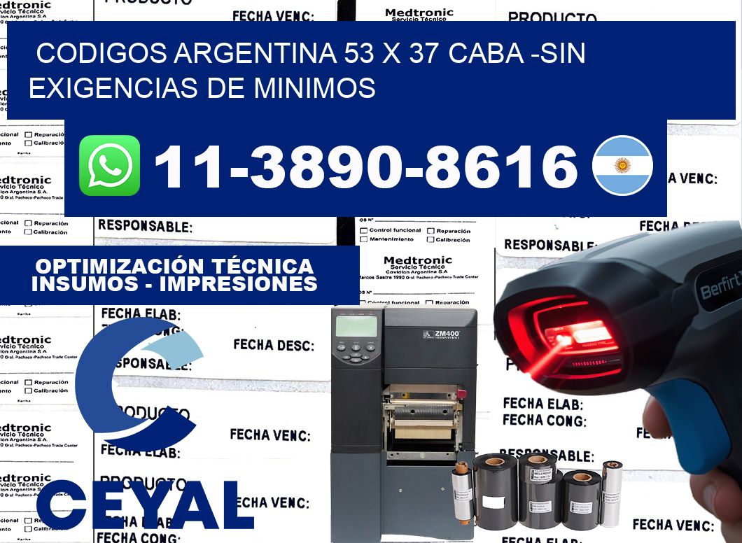 codigos Argentina 53 x 37 CABA -Sin exigencias de minimos