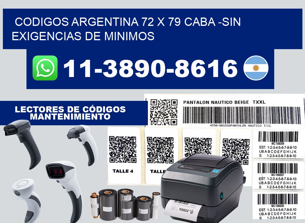 codigos Argentina 72 x 79 CABA -Sin exigencias de minimos