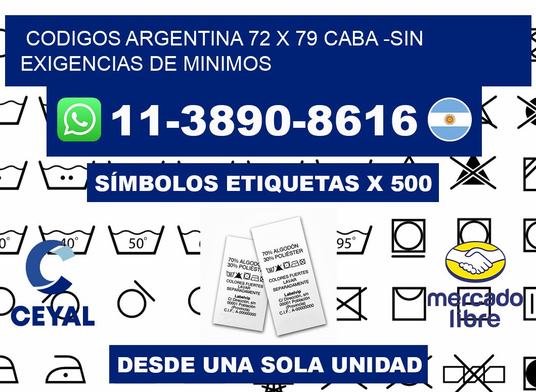 codigos Argentina 72 x 79 CABA -Sin exigencias de minimos