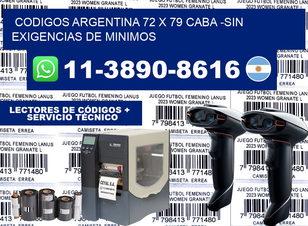 codigos Argentina 72 x 79 CABA -Sin exigencias de minimos