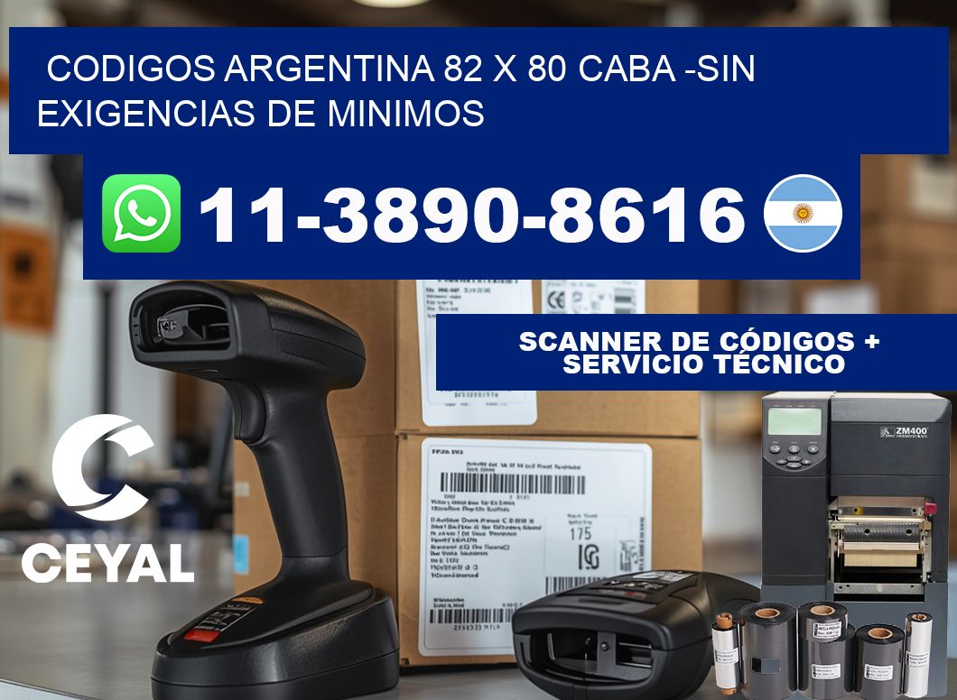 codigos Argentina 82 x 80 CABA -Sin exigencias de minimos