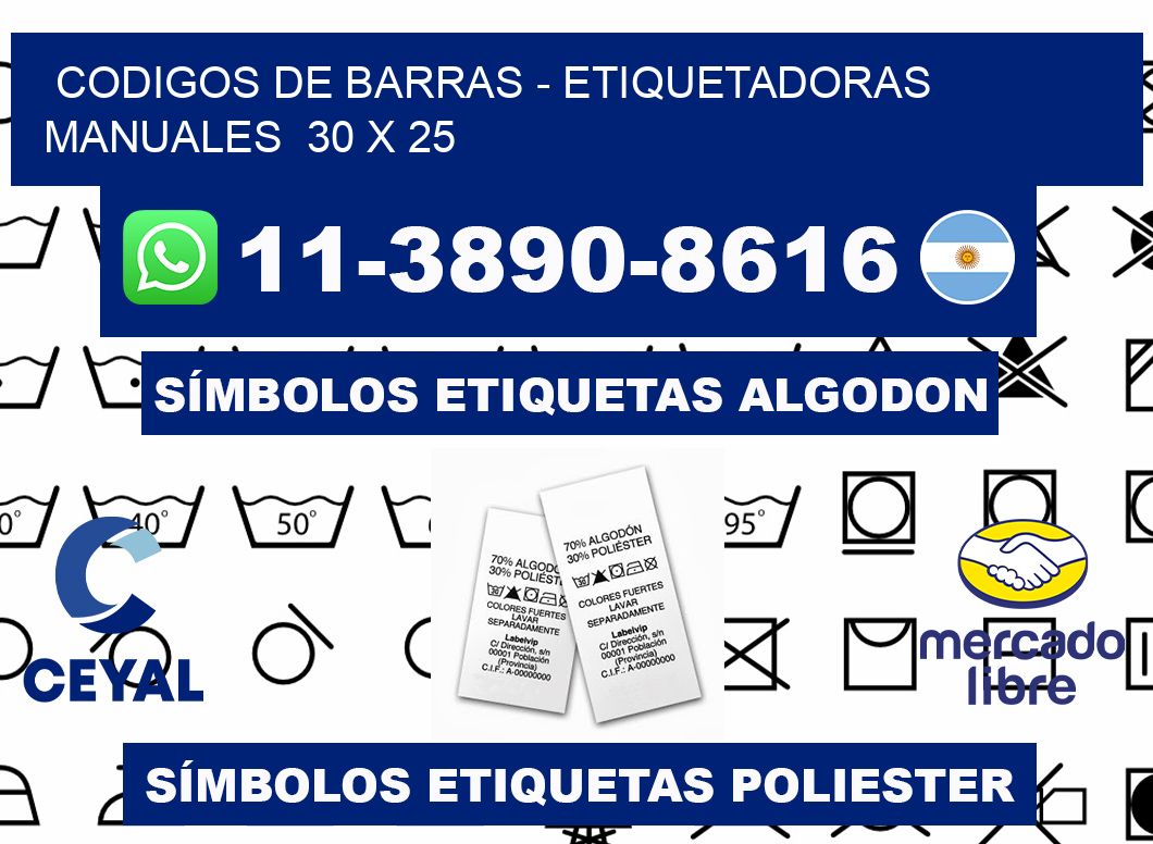 codigos de barras - Etiquetadoras Manuales 30 x 25