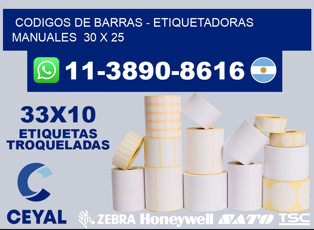 codigos de barras - Etiquetadoras Manuales 30 x 25