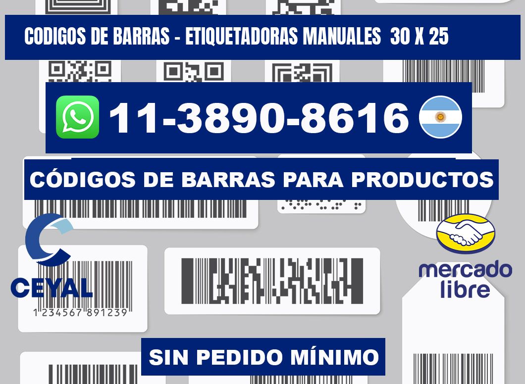 codigos de barras - Etiquetadoras Manuales 30 x 25