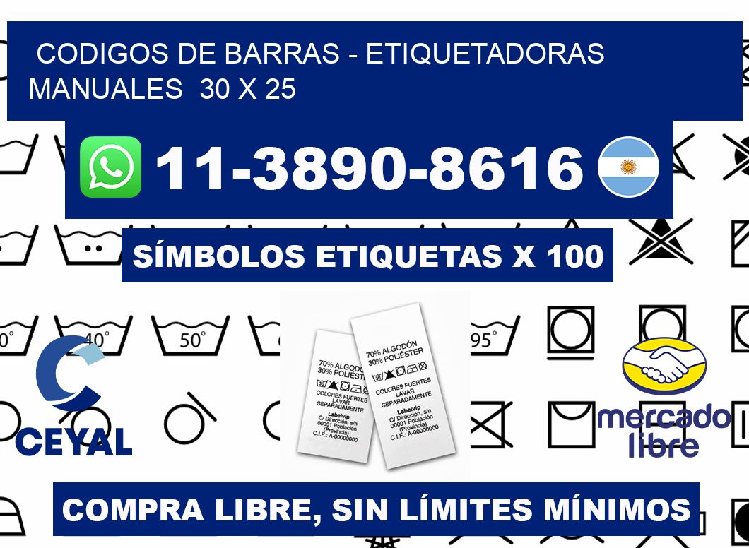 codigos de barras - Etiquetadoras Manuales 30 x 25