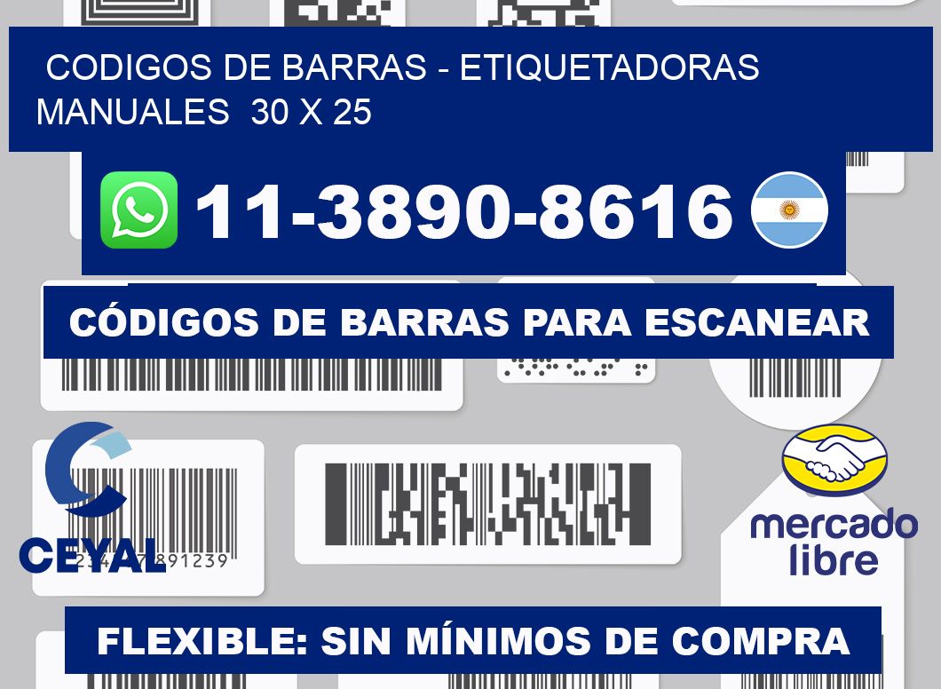 codigos de barras - Etiquetadoras Manuales 30 x 25