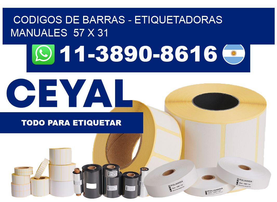 codigos de barras - Etiquetadoras Manuales  57 x 31