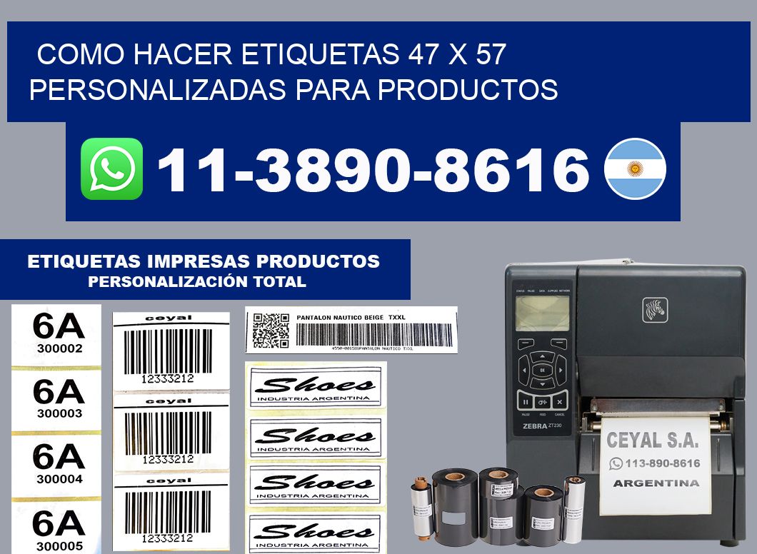 como hacer etiquetas 47 x 57 personalizadas para productos