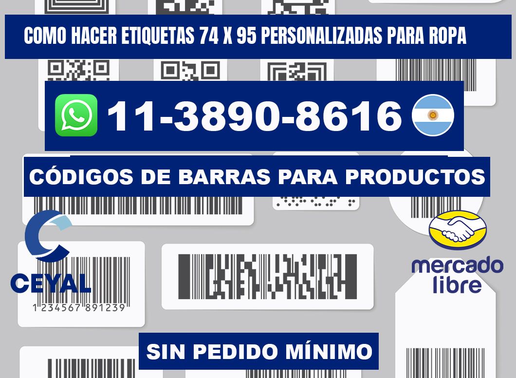 como hacer etiquetas 74 x 95 personalizadas para ropa