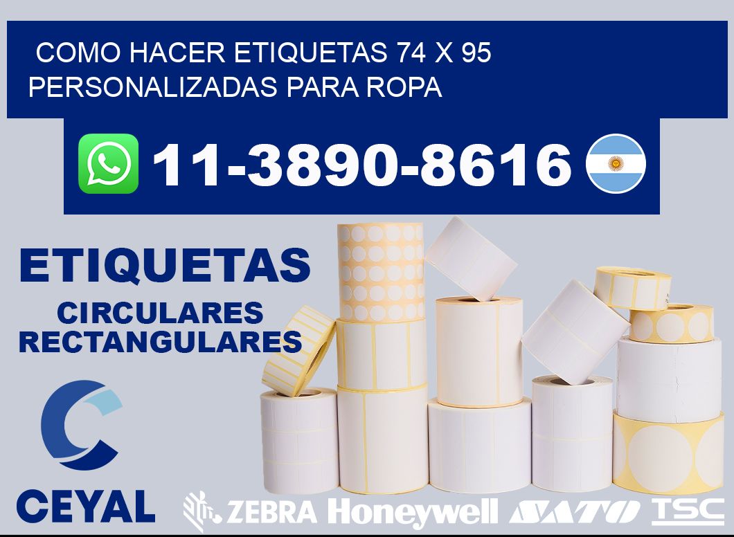 como hacer etiquetas 74 x 95 personalizadas para ropa
