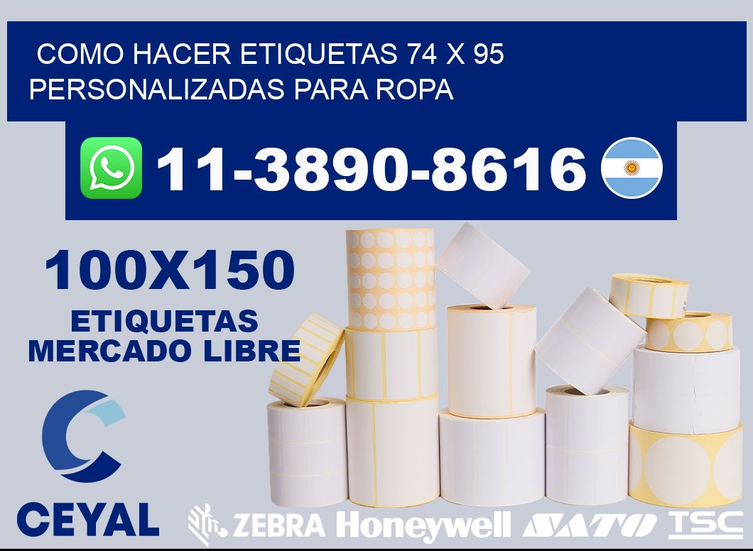 como hacer etiquetas 74 x 95 personalizadas para ropa